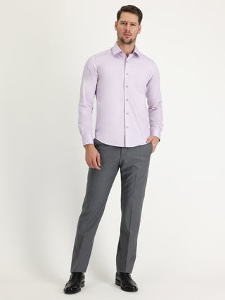  Lila Uzun Kol Non Iron Slim Fit Dar Kesim Gömlek-Ki??l?