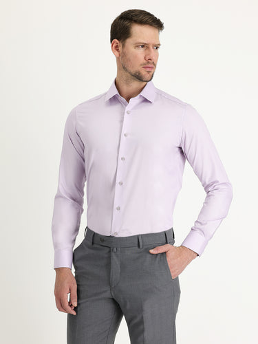  Lila Uzun Kol Non Iron Slim Fit Dar Kesim Gömlek