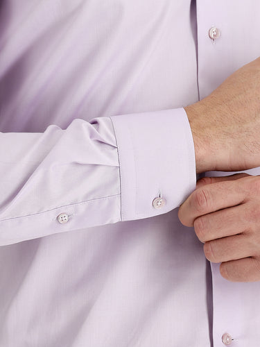 Lila Uzun Kol Non Iron Slim Fit Dar Kesim Gömlek