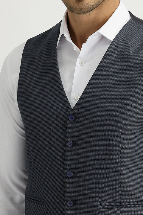 Koyu Antrasit Klasik Yelek