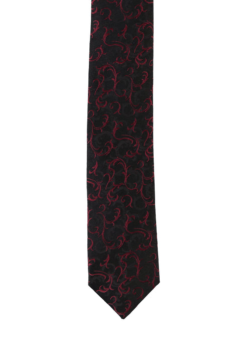 Siyah Desenli İnce Kravat