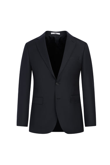 Siyah Slim Fit Dar Kesim Yünlü Takım Elbise