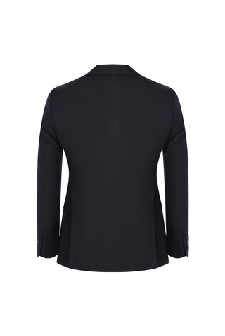  Siyah 7 Drop Slim Fit Dar Kesim Yünlü Takım Elbise