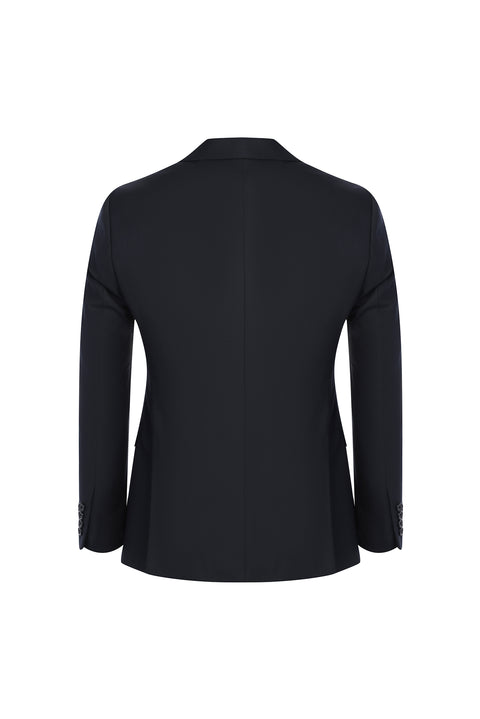 Siyah 7 Drop Slim Fit Dar Kesim Yünlü Takım Elbise