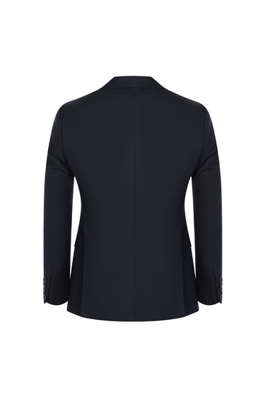 Siyah Slim Fit Dar Kesim Yünlü Takım Elbise