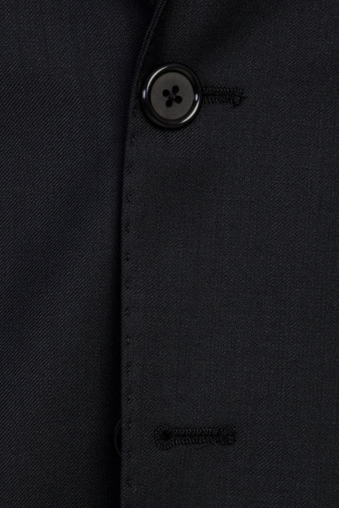 Siyah 7 Drop Slim Fit Dar Kesim Yünlü Takım Elbise