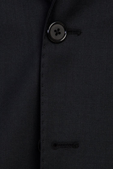 Siyah Slim Fit Dar Kesim Yünlü Takım Elbise