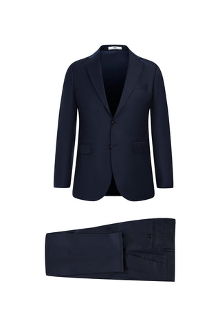  Koyu Lacivert 7 Drop Slim Fit Dar Kesim Yünlü Takım Elbise