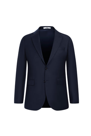  Koyu Lacivert 7 Drop Slim Fit Dar Kesim Yünlü Takım Elbise