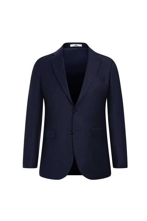 Koyu Lacivert 7 Drop Slim Fit Dar Kesim Yünlü Takım Elbise