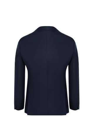  Koyu Lacivert 7 Drop Slim Fit Dar Kesim Yünlü Takım Elbise