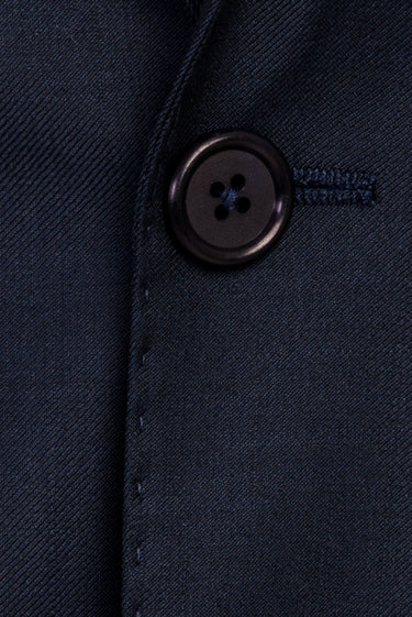 Koyu Lacivert Slim Fit Dar Kesim Yünlü Takım Elbise