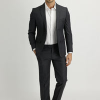 Orta Füme Slim Fit Dar Kesim Klasik Takım Elbise