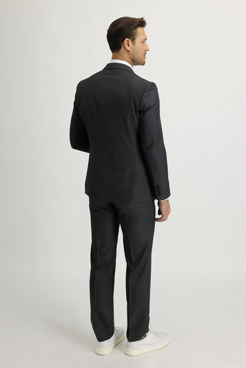 Orta Füme 7 Drop Slim Fit Dar Kesim Takım Elbise