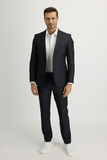 Koyu Füme Slim Fit Dar Kesim Klasik Takım Elbise