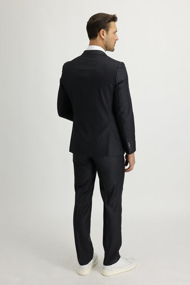 Koyu Füme Slim Fit Dar Kesim Klasik Takım Elbise