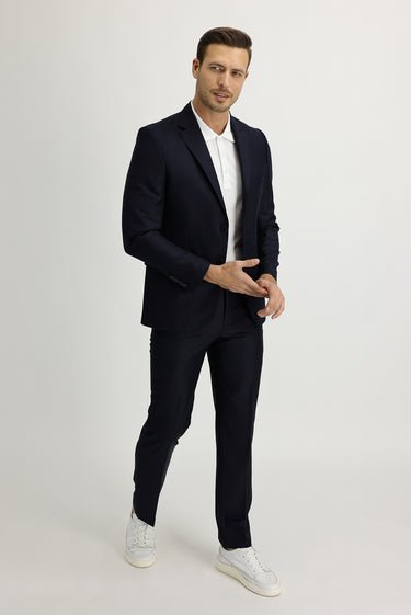Orta Lacivert Slim Fit Dar Kesim Takım Elbise
