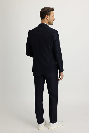 Orta Lacivert Slim Fit Dar Kesim Takım Elbise