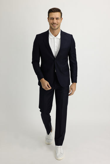 Koyu Lacivert Slim Fit Dar Kesim Takım Elbise