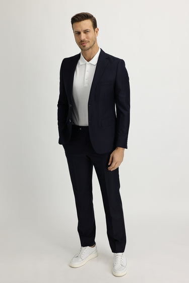 Koyu Lacivert Slim Fit Dar Kesim Takım Elbise