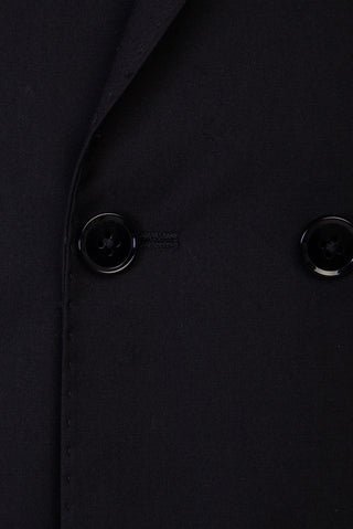 Siyah 7 Drop Slim Fit Dar Kesim Kruvaze Takım Elbise