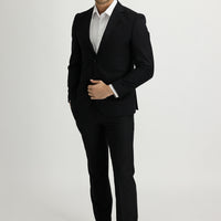 Black 4-Drop Relaxed Fit Suit