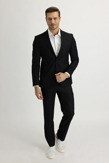 Siyah Slim Fit Dar Kesim Takım Elbise