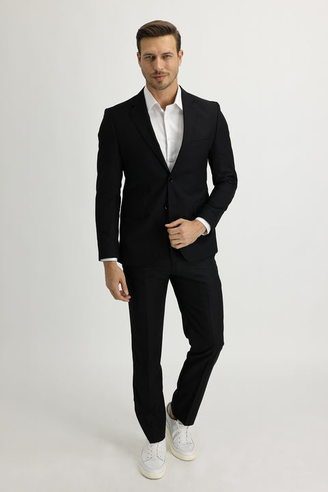 Black 4-Drop Relaxed Fit Suit