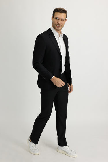 Siyah Relaxed Fit Rahat Kesim Klasik Takım Elbise