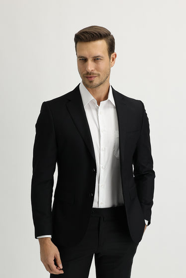 Siyah Relaxed Fit Rahat Kesim Klasik Takım Elbise