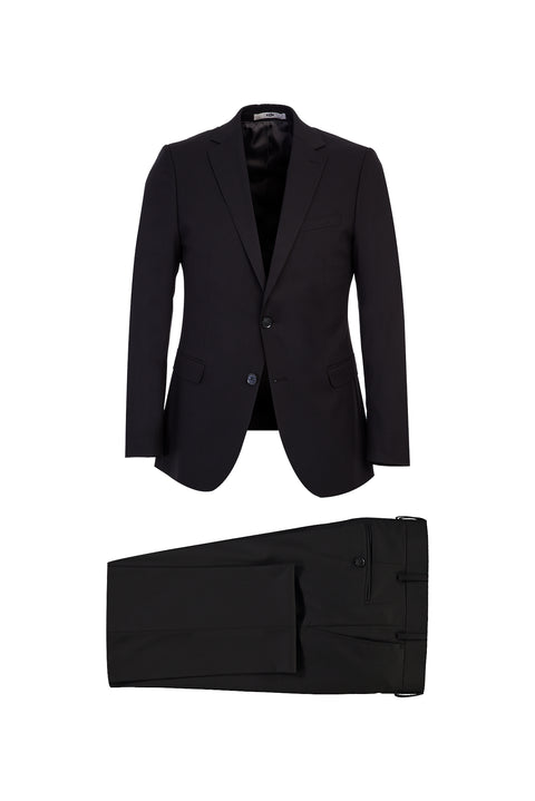 Black 6-Drop Regular Fit Standard Cut Suit