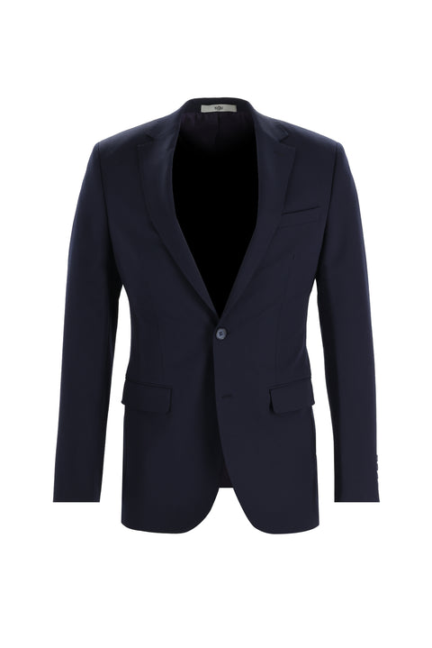 Koyu Lacivert 8 Drop Long Slim Fit Uzun Dar Kesim Takım Elbise