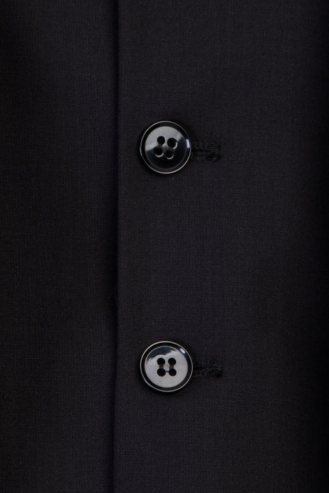 Siyah 7 Drop Slim Fit Dar Kesim Yelekli Takım Elbise