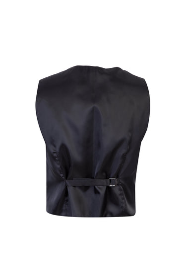 Siyah Slim Fit Dar Kesim Yelekli Takım Elbise