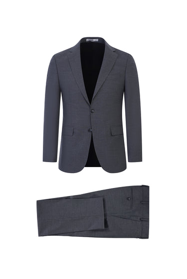 Açık Füme Regular Fit Yünlü Klasik Takım Elbise