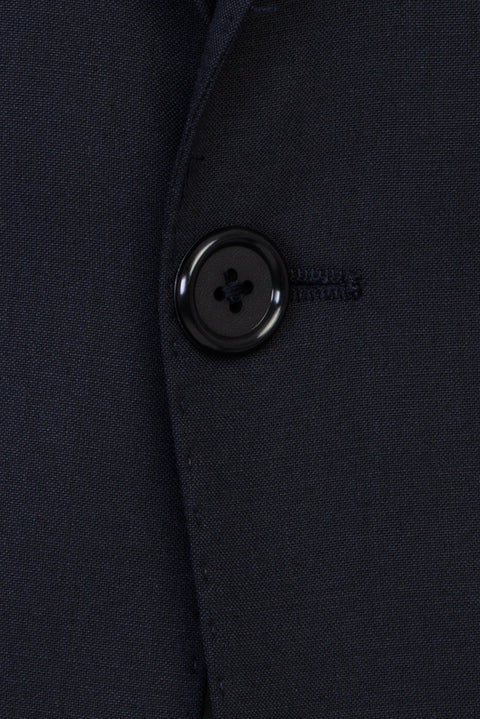 Siyah Lacivert 6 Drop Regular Fit Standart Kesim Yünlü Takım Elbise