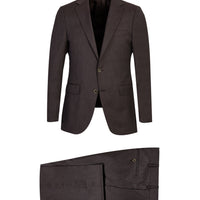 Koyu Kahve Regular Fit Yünlü Klasik Takım Elbise