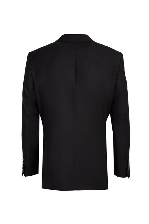 Siyah 4 Drop Relaxed Fit Rahat Kesim Yünlü Takım Elbise