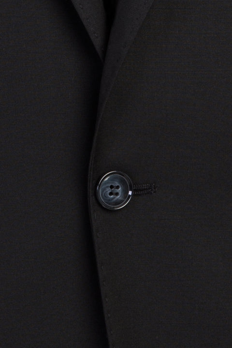 Siyah 4 Drop Relaxed Fit Rahat Kesim Yünlü Takım Elbise