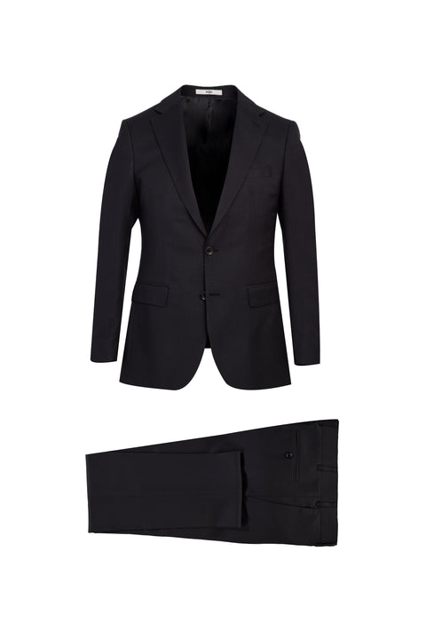 Siyah 6 Drop Regular Fit Standart Kesim Yünlü Takım Elbise