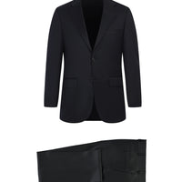 Siyah Relaxed Fit Rahat Kesim Yünlü Klasik Takım Elbise