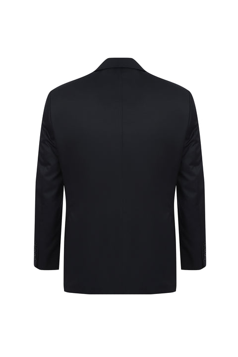 Siyah 4 Drop Relaxed Fit Rahat Kesim Yünlü Takım Elbise