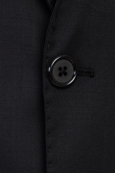 Siyah 4 Drop Relaxed Fit Rahat Kesim Yünlü Takım Elbise