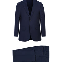 Koyu Lacivert Relaxed Fit Rahat Kesim Yünlü Klasik Takım Elbise