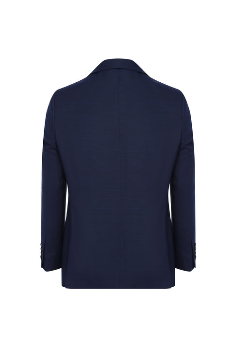 Koyu Lacivert 4 Drop Relaxed Fit Rahat Kesim Yünlü Takım Elbise