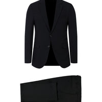 Siyah Slim Fit Dar Kesim Yünlü Takım Elbise