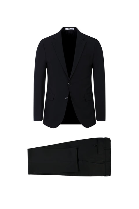 Black 7 Drop Slim Fit Narrow Cut Wool Suit