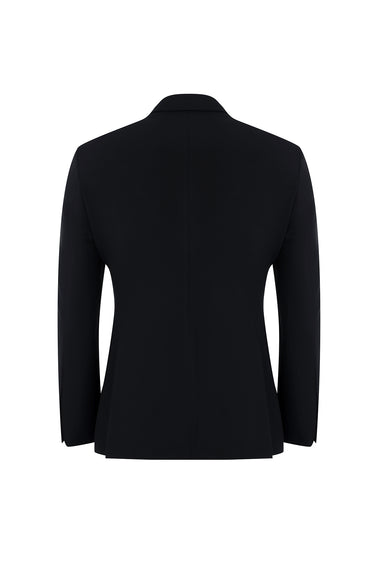 Siyah Slim Fit Dar Kesim Yünlü Takım Elbise