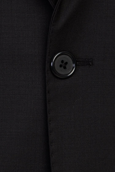 Siyah Slim Fit Dar Kesim Yünlü Takım Elbise