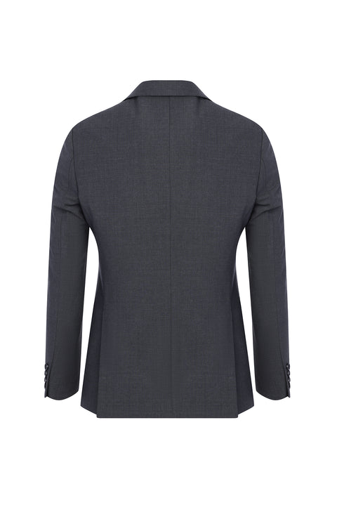 Açık Füme 7 Drop Slim Fit Dar Kesim Yünlü Takım Elbise